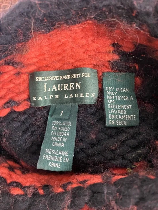 Vintage Ralph Lauren Wool Poncho Cape Southwestern Aztec Hand Knit Fringe . - Picture 10 of 10